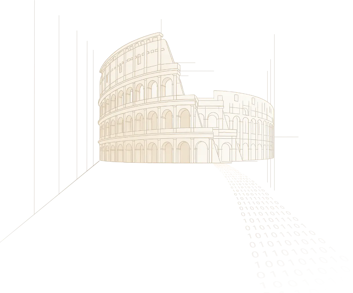 Colosseum in Rome with a bunch of lines